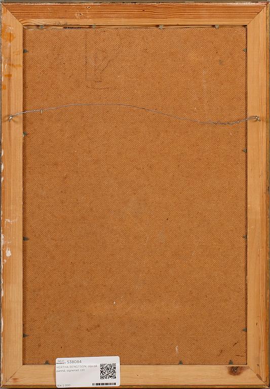 HERTHA BENGTSON, olja på pannå, signerad.