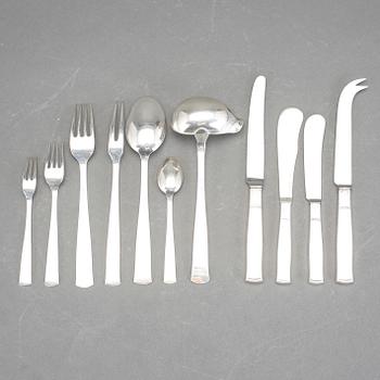 BESTICKSERVIS, 68 delar, silver, "Rosenholm", GAB, Stockholm, 1945. Vikt ca 1419g.