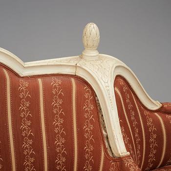 A Gustavian late 18th century sofa Confidante.