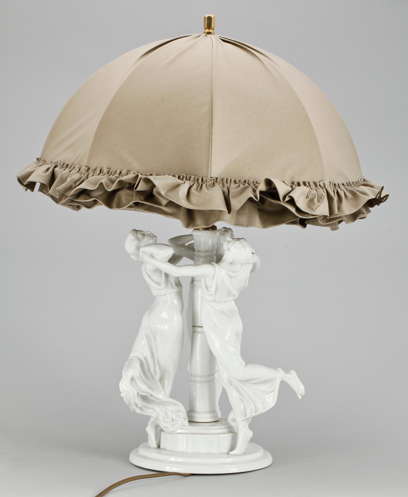 BORDSLAMPA, porslin, Karl Himmelstoss, Rosenthal, 1930-tal.