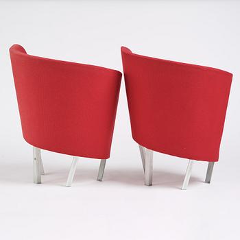 Paolo Pallucco, a pair of easy chairs for Gambe-Pallucco, Italy, 1980s.