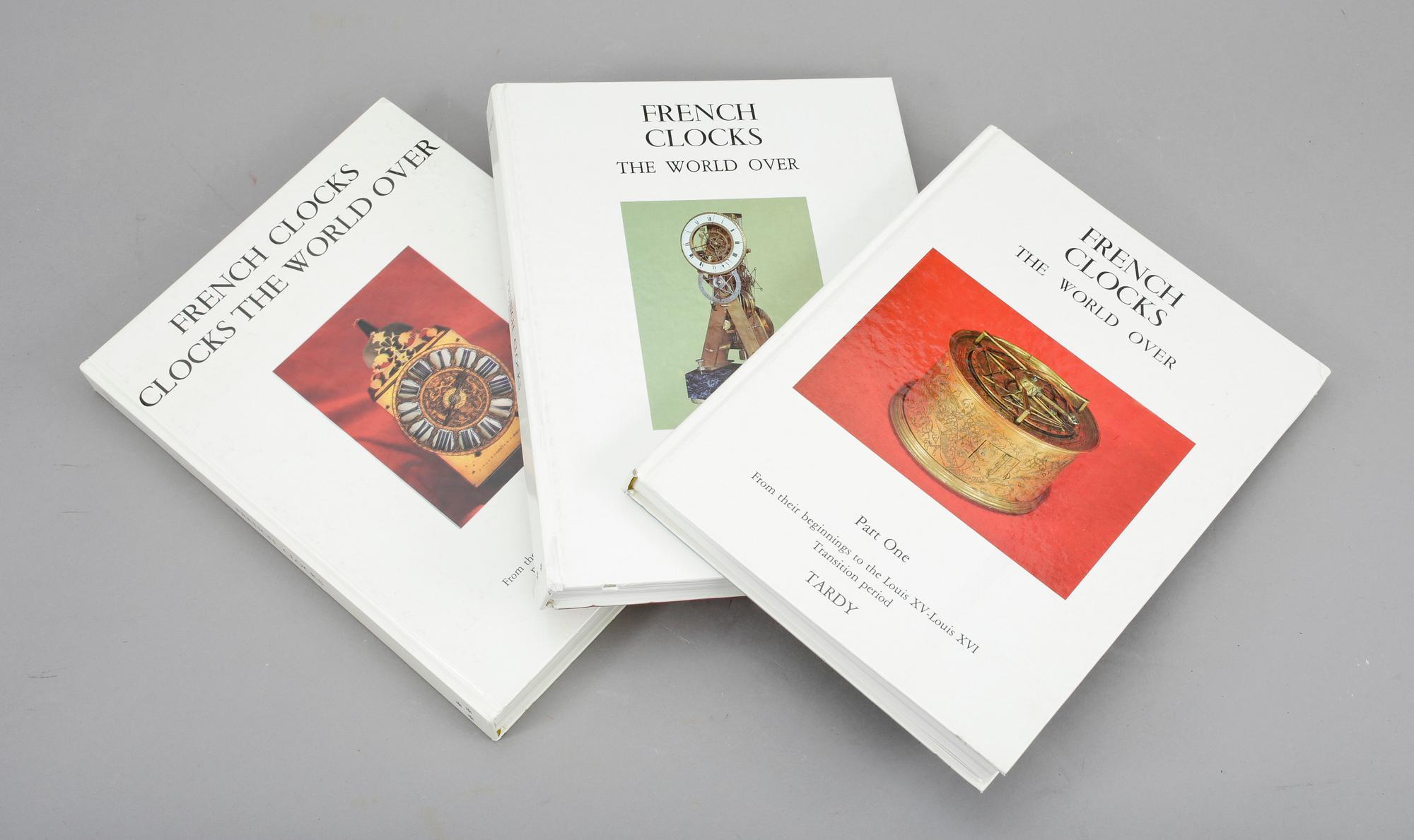 BÖCKER, 3 stycken, "French clocks part 1-3", Tardy, Paris 1982.