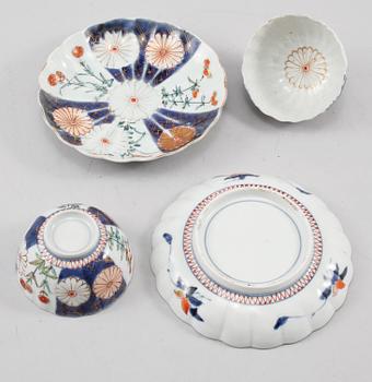 KOPPAR med FAT, ett par, porslin, Kina, 1700-tal.