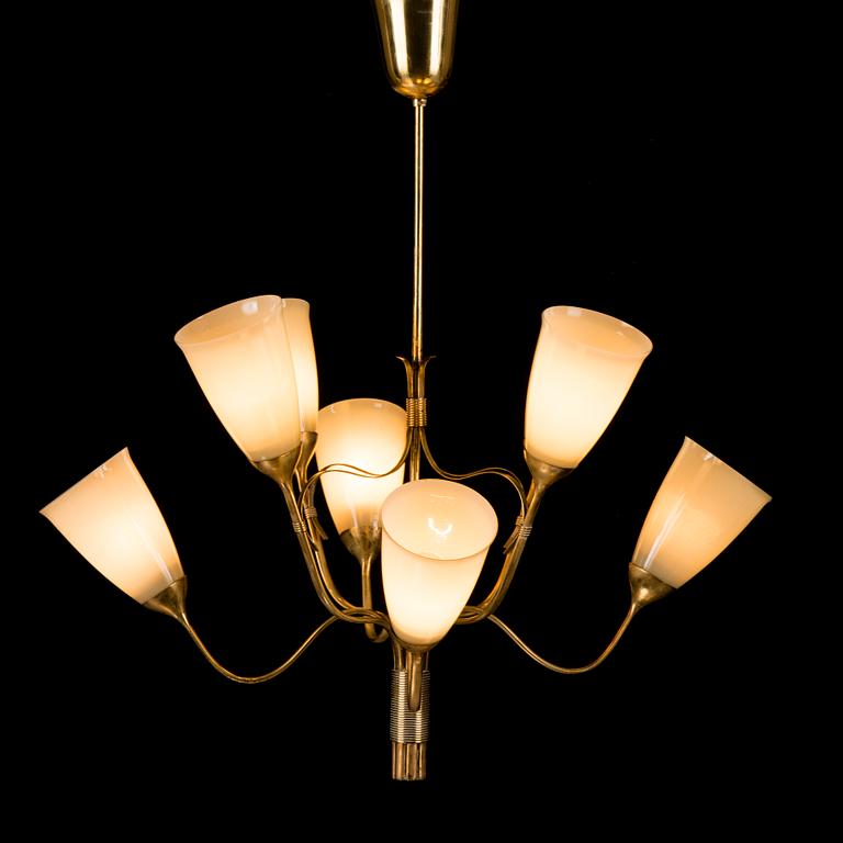 Paavo Tynell, A mid-20th century pendant lamp model 9007/8 for Idman, Finland.