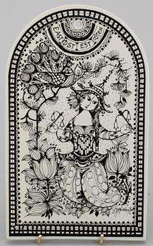 ROSENTHAL, SEINÄLAATTOJA, 4 kpl, keramiikkaa, sign. Björn Winblad, Rosenthal, Studio-Linie, Saksa 1900-luvun loppupuoli.