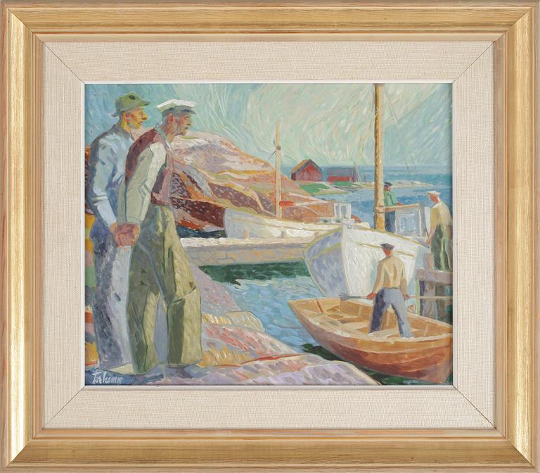 GUNNAR TORHAMN, olja på pannå. Signerad.