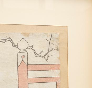 Utagawa Toyokuni II / Toyoshige, färgträsnitt, japan 1800-talets första hälft.