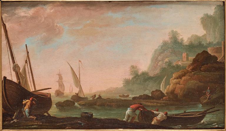 Johan Sevenbom Attributed to, Costal landscapes (a pair).