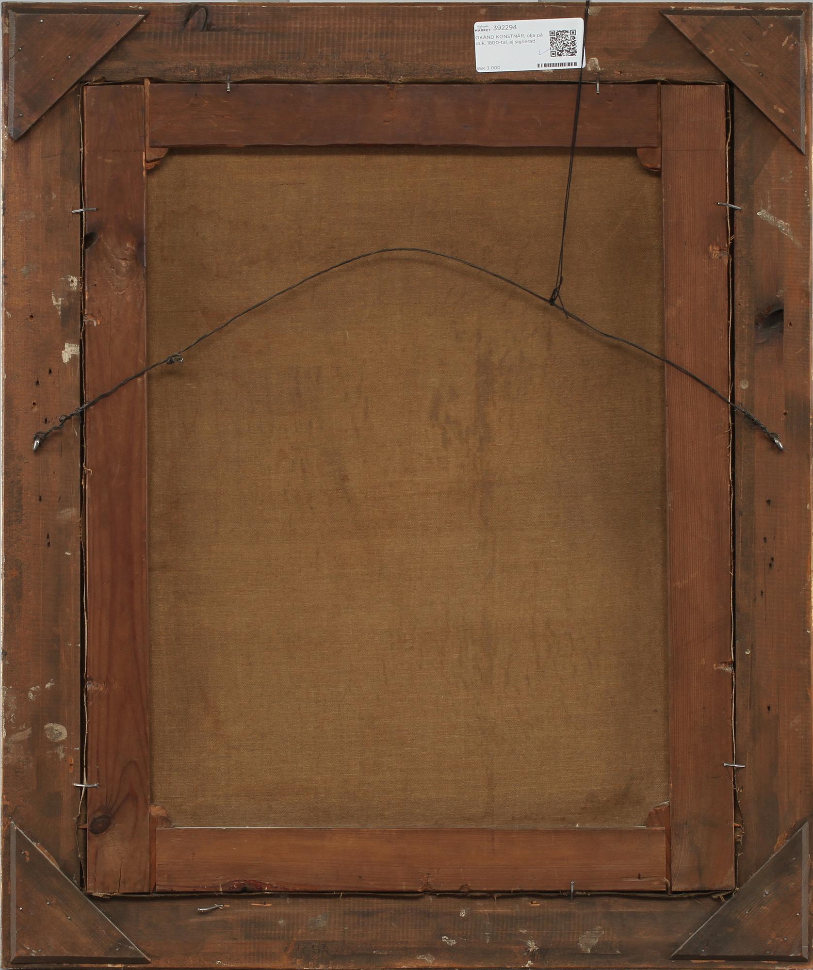 OKÄND KONSTNÄR, olja på duk, 1800-tal, ej signerad.