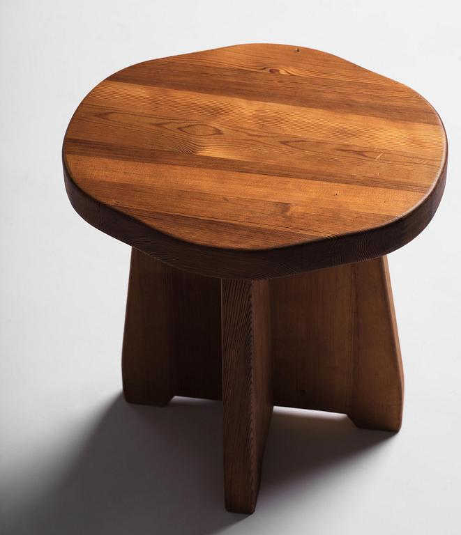 David Rosén, a stained pine "Berga" stool, Nordiska Kompaniet, Sweden, 1940s.