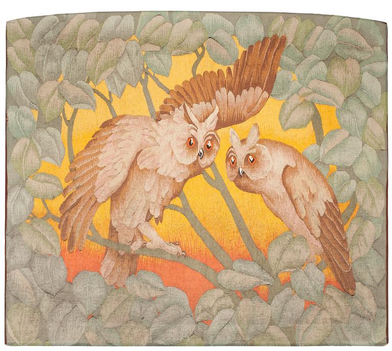 TAPESTRY. Tapestry weave. 97 x 111,5 cm. Europe around 1900. Art nouveau.