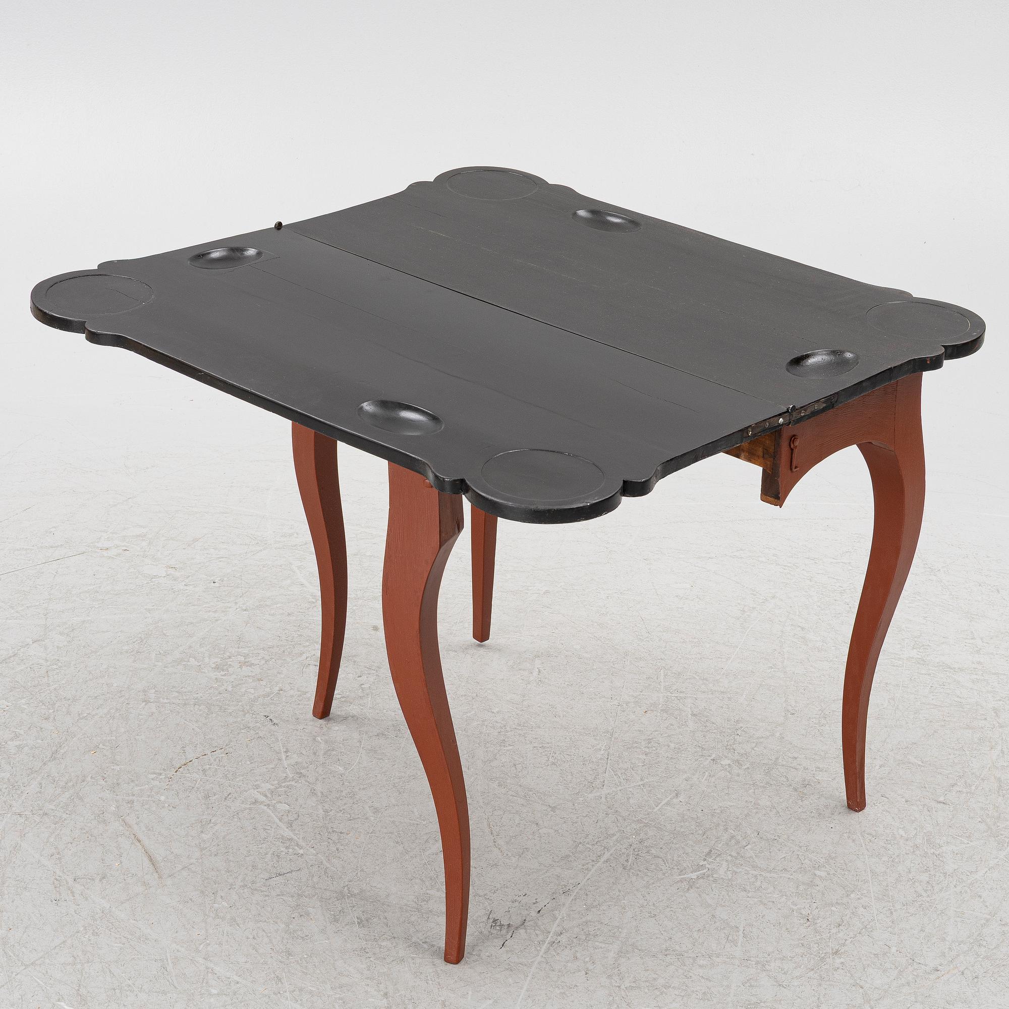 A Swedish rococo games table, later part 18th century.