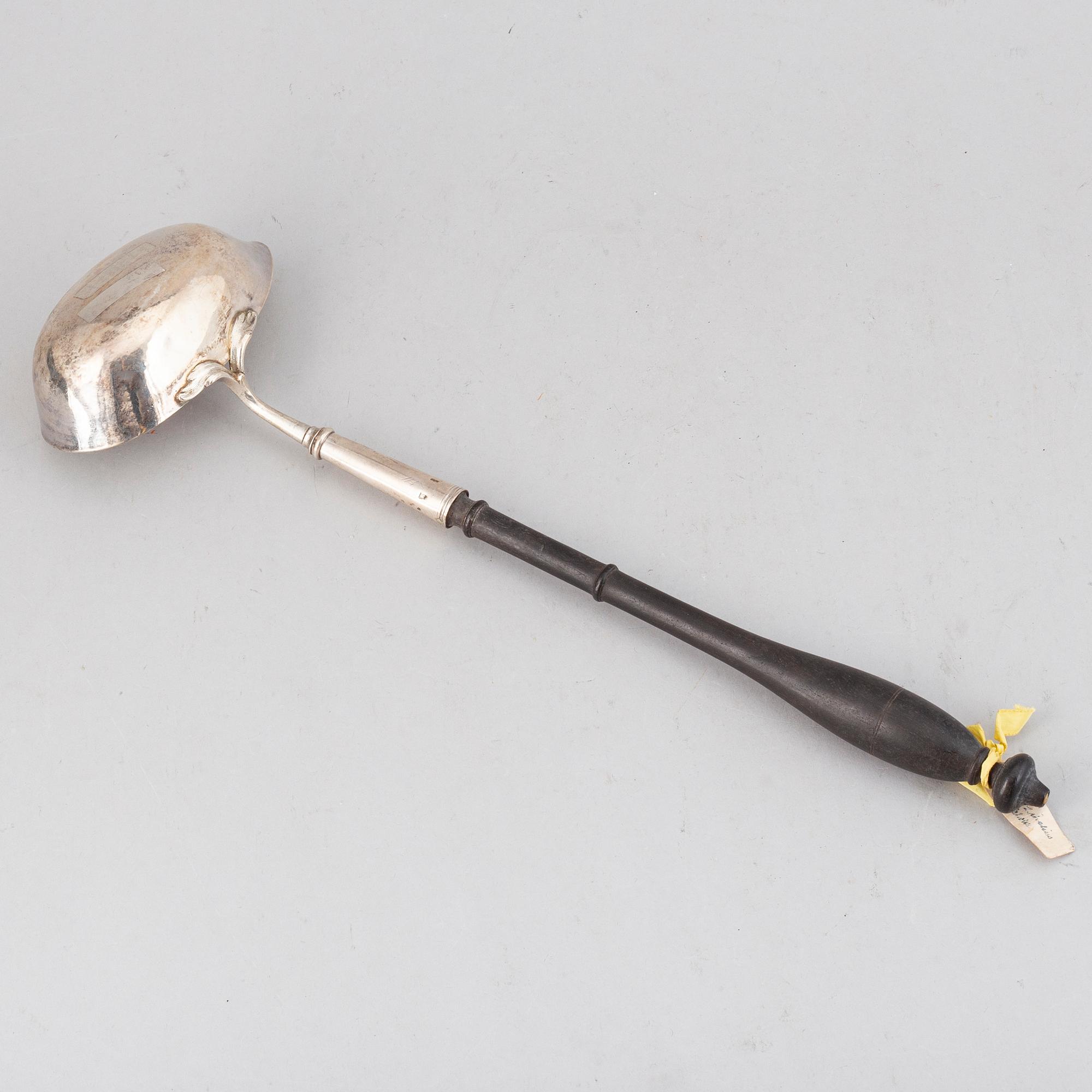 Pehr Zethelius, a silver soup ladle, Stockholm, 1770.
