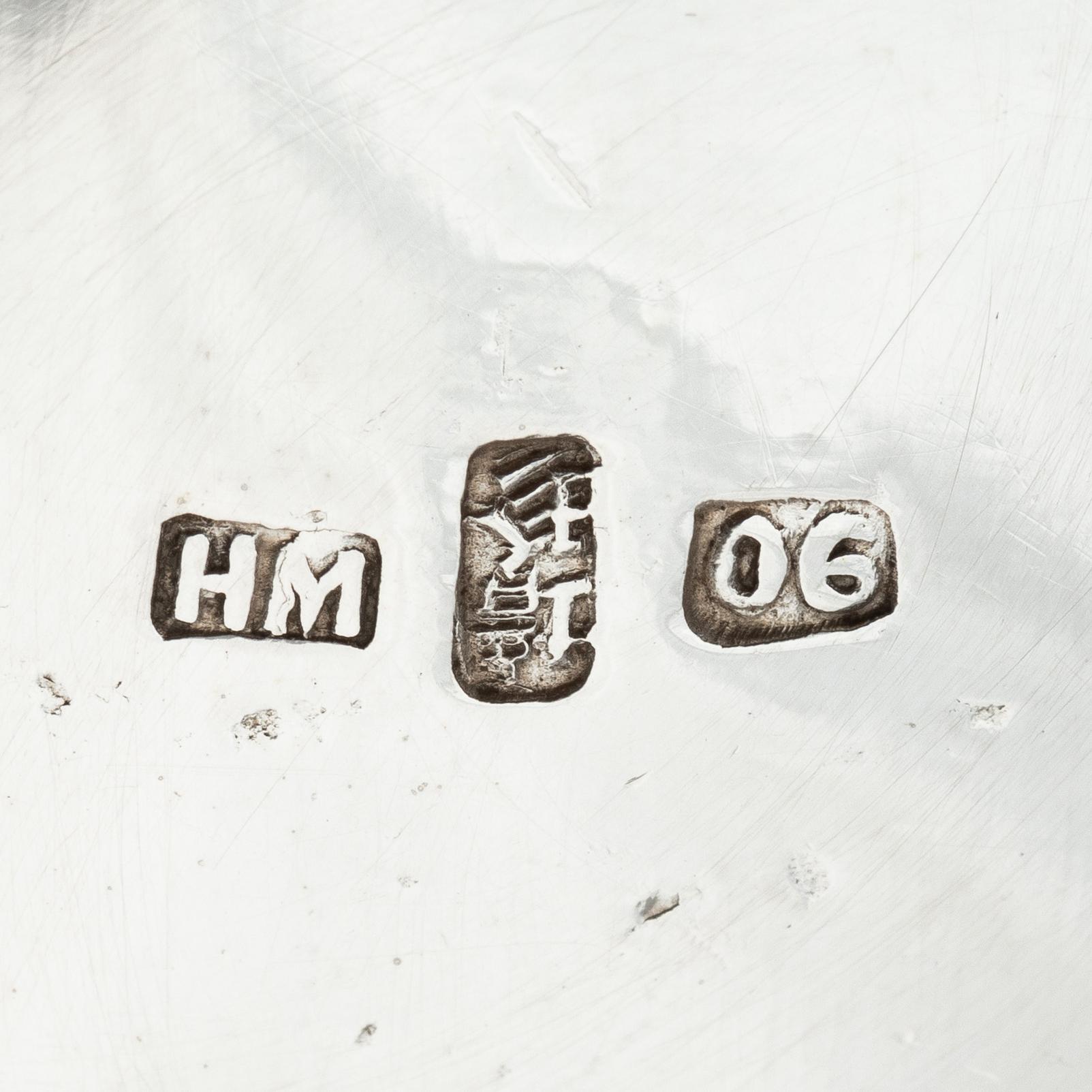 Teservis, fem delar, silver. Wang Hing & Co, Hong Kong & Canton.