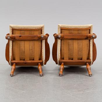 A pair of 1940's Swedish Modern easy chairs.