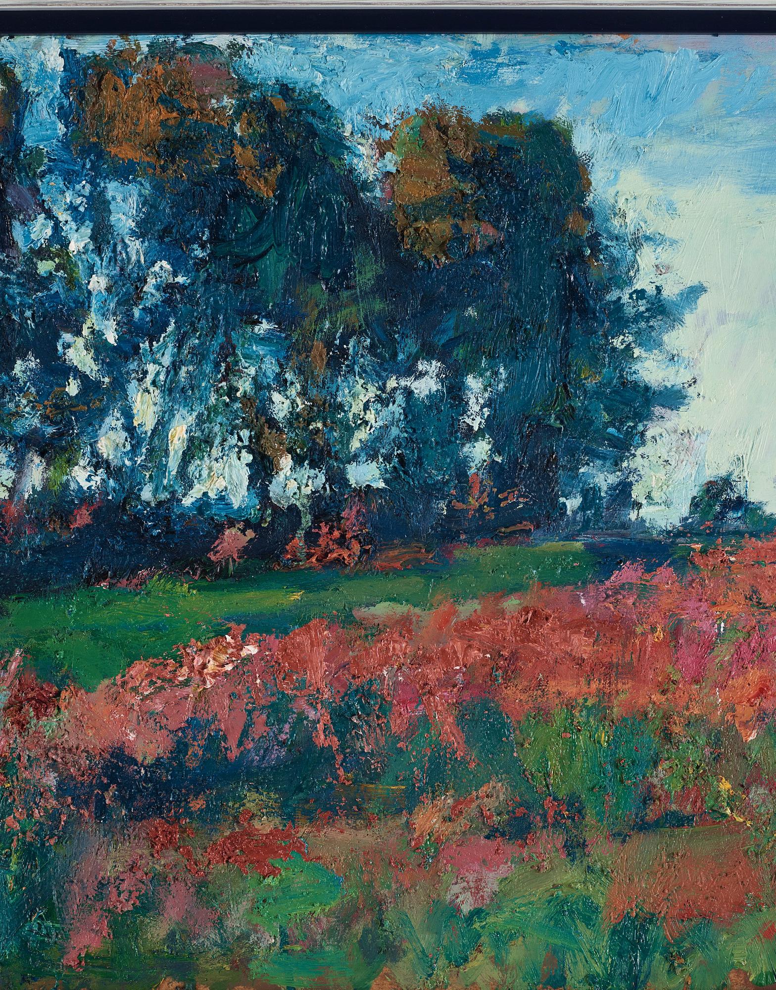 Blommande vallmofält.