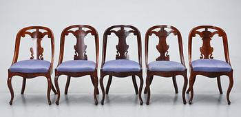 STOLAR, 5 st, s k Göteborgsstolar, 1800-talets andra hälft.