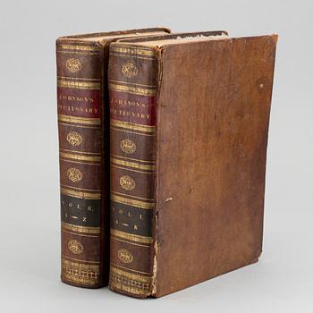 Johnson's Dictionary of the English Language, 2 vol, 10:e upplagan, tryckt Lake & Sons London  1810.