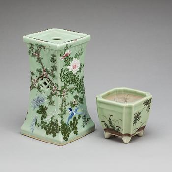 PIEDESTAL, porslin, Kina 1800/1900-tal.