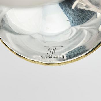 Tapio Wirkkala, three sterling silver 'Trumpetti' candlesticks, Kultakeskus, Hämeenlinna 1973.