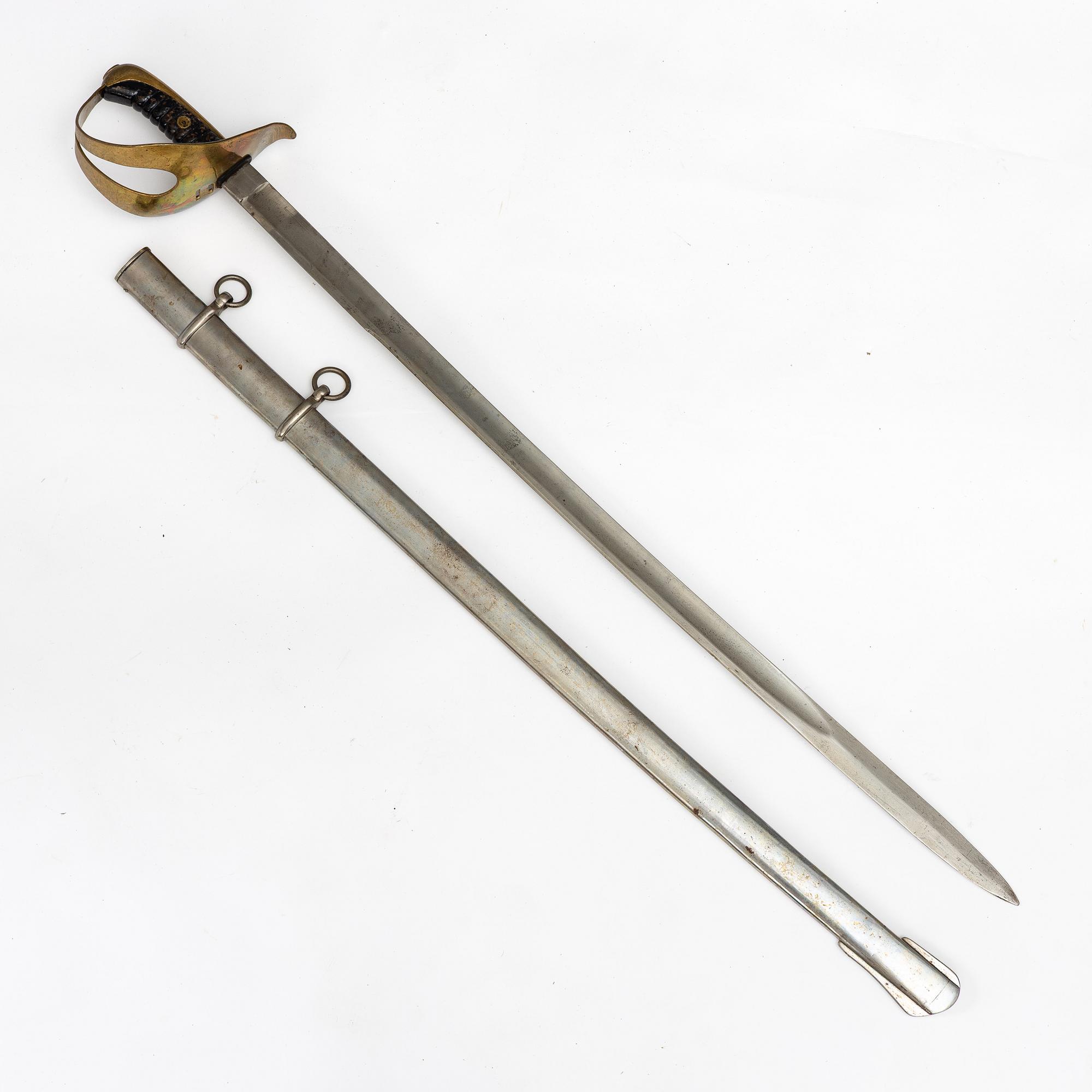 Saber, Swedish, m/1864 for the cavalry, with scabbard.
