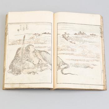 Four Japanese woodblock printed books, 19th century.
