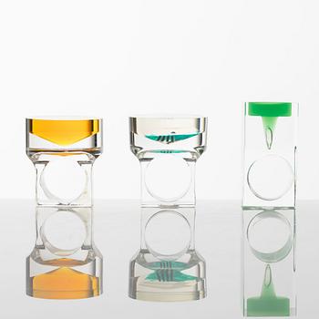 Siv Lagerström, three acrylic rings, 1970s.