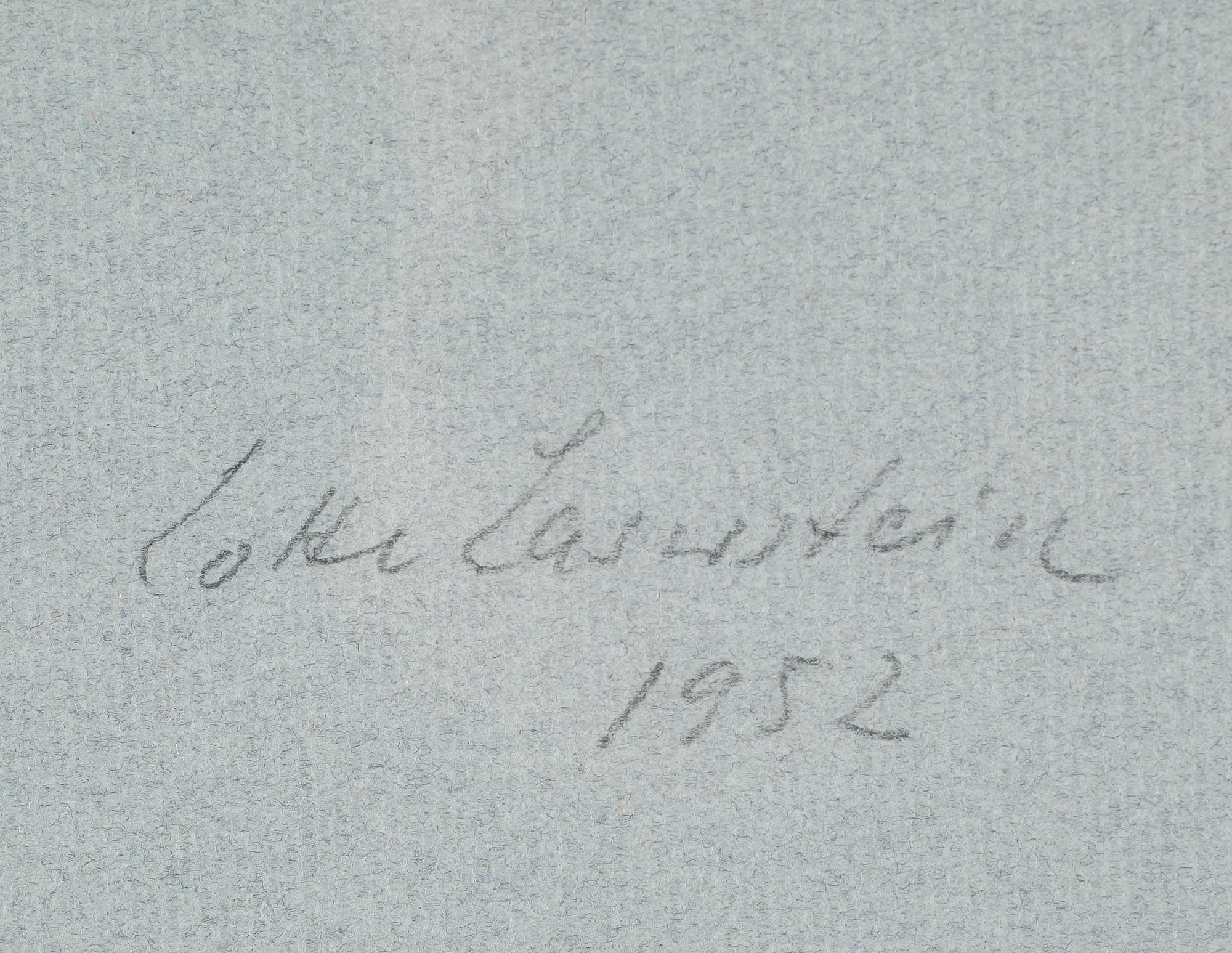 LOTTE LASERSTEIN, pastell, signerad 1952.