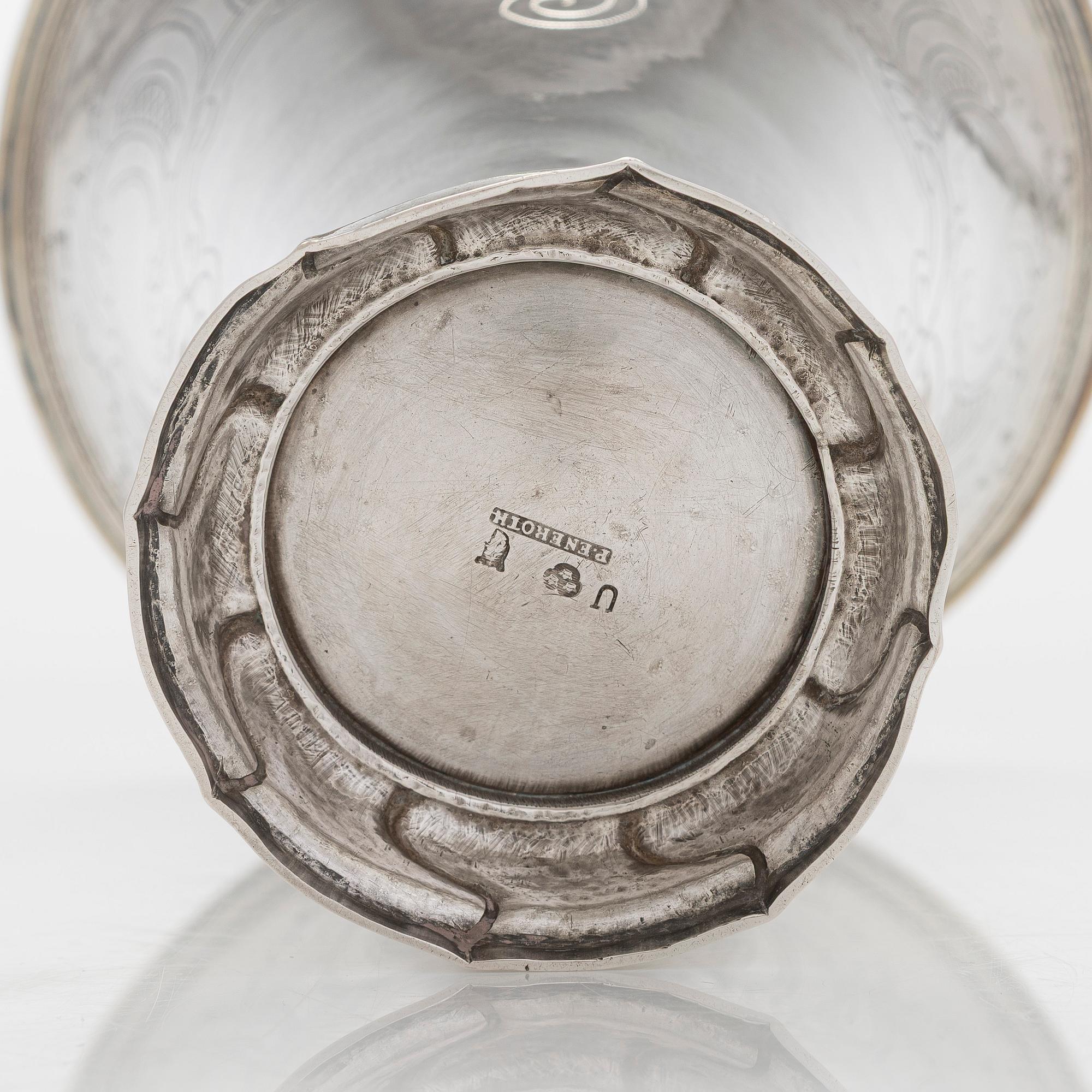 Petter Eneroth, bägare, silver, Stockholm 1778.