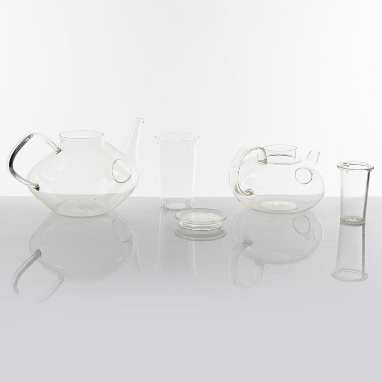 Wilhelm Wagenfeld, 22 glass service pieces, Jenaer Glaswerk, Schott & Gen, Germany.