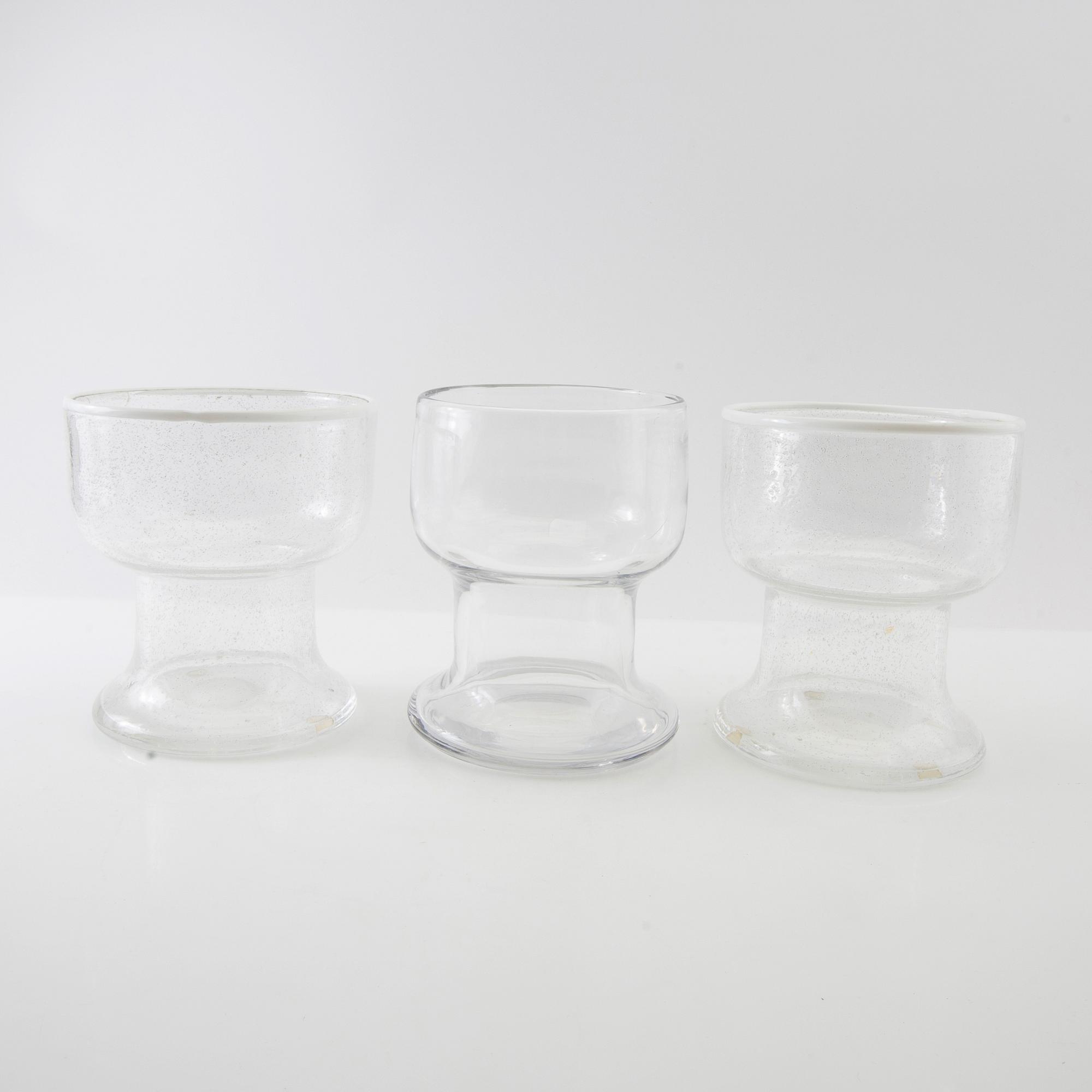 Signe Persson-Melin, Bowls 3 pcs Kosta Boda late 20th century.