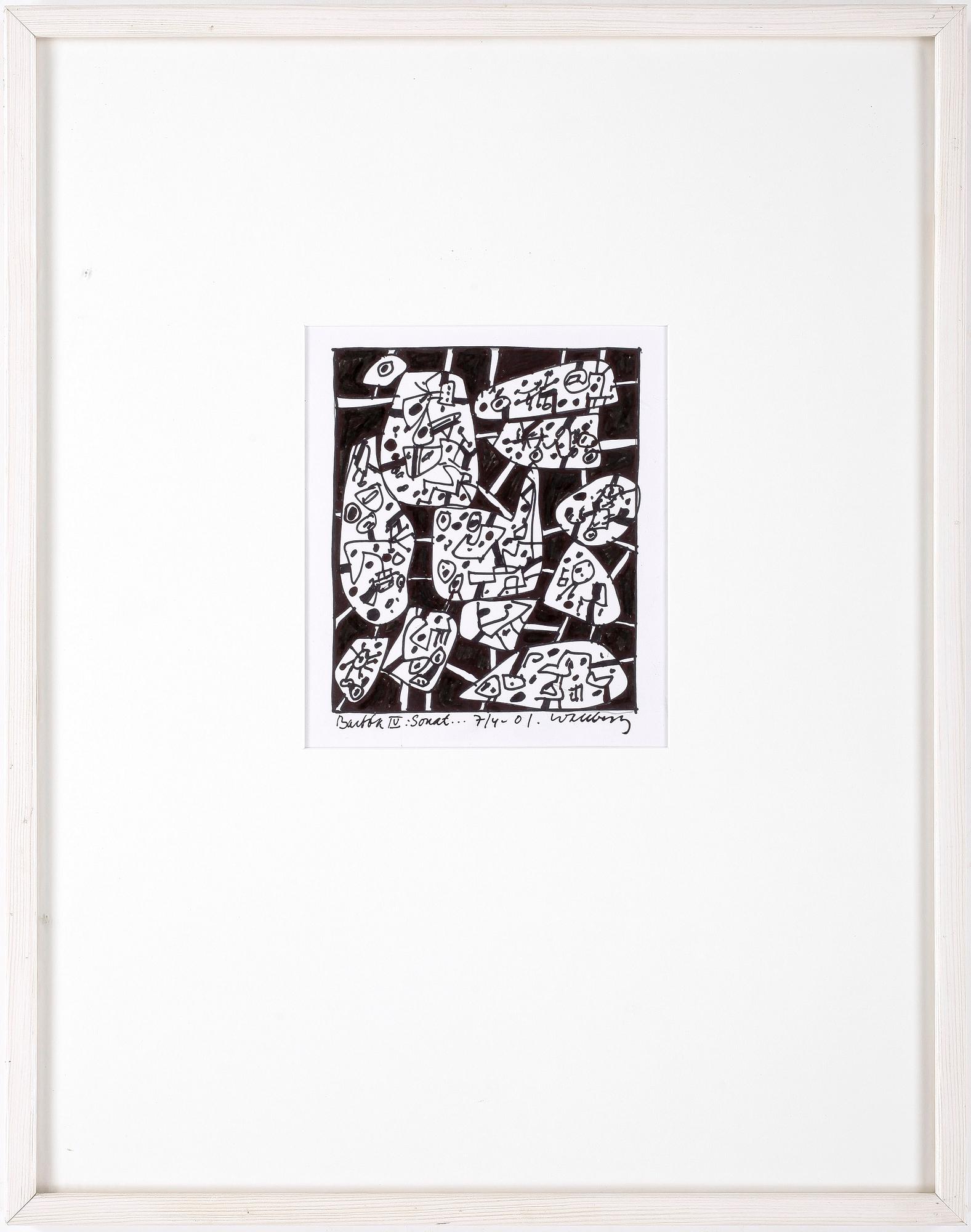 BENGT WALLBERG, grafiskt blad, signerad och daterad i trycket 7/4 - 01.