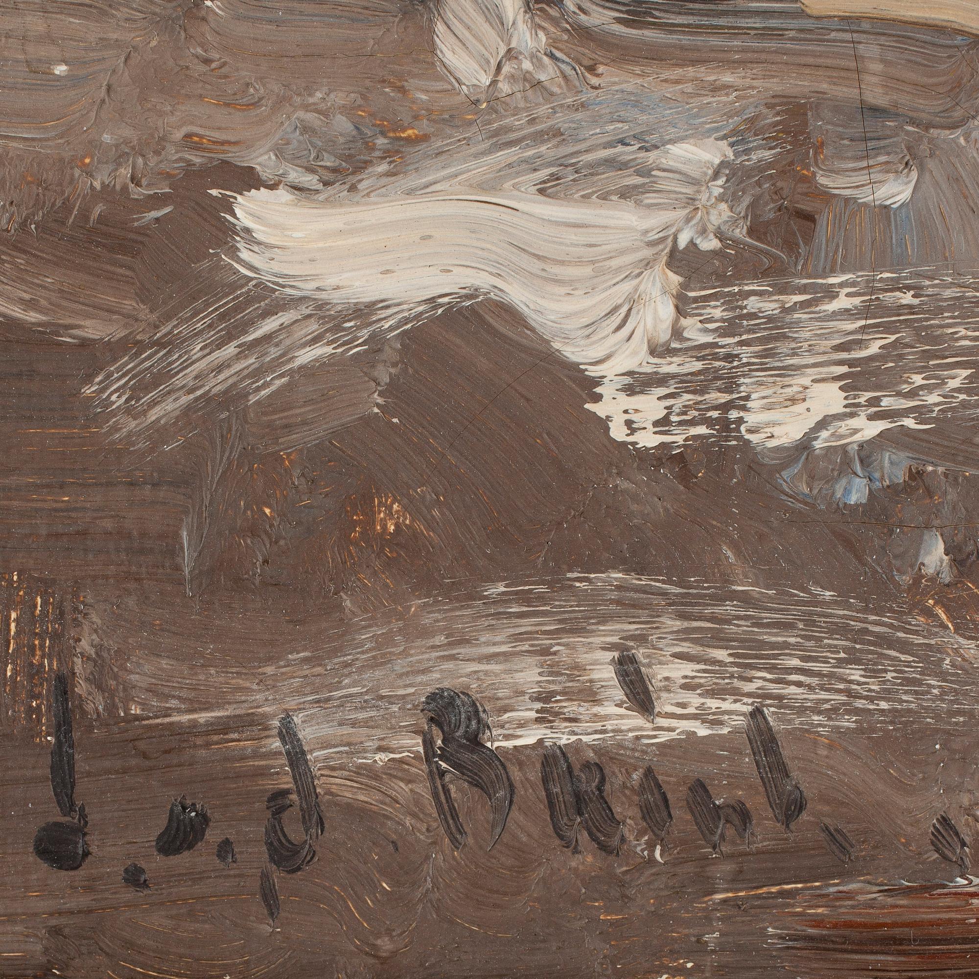 OKÄND KONSTNÄR, olja på duk, otydligt signerad, 1900-tal.