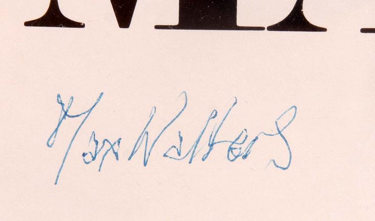 AFFISCH, Max Walter Svanberg sign.