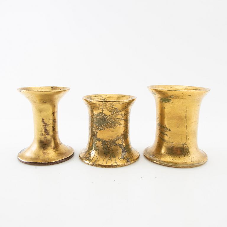 Signe Persson-Melin, Vases/Candleholders 3 pcs, unique, hand-signed.