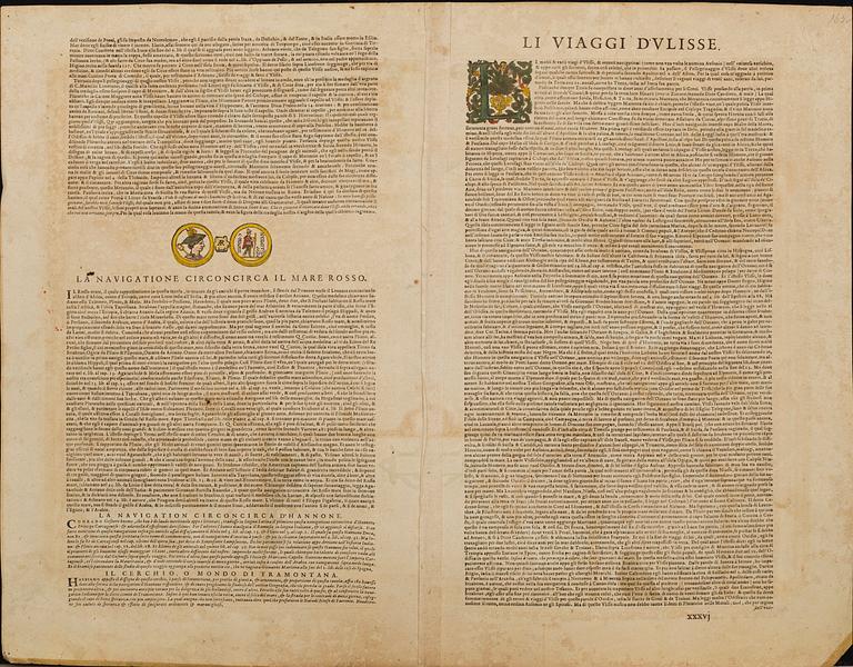 ABRAHAM ORTELIUS, map, copper engraving "Erythraei Sive Rubri Maris Periplus..." early 17th century.
