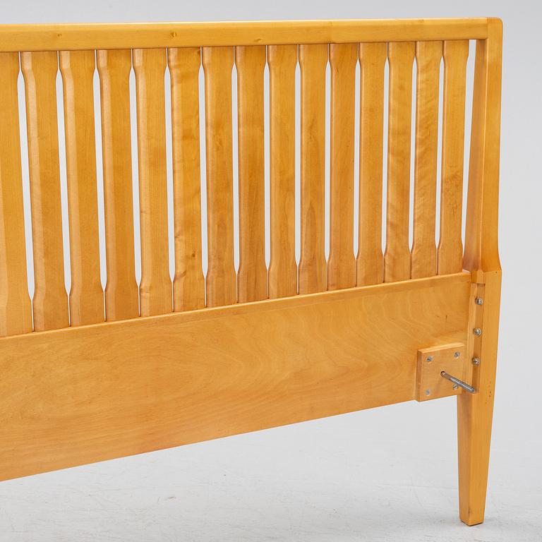 An 'Ulrika' birch headboard and foot end, by Carl Malmsten for Åfors, second half of the 20th Century.