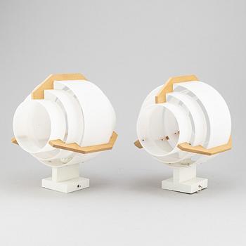 Hans-Agne Jakobsson, a pair of beech and plastic wall light, Markaryd, second half of the 20th century.