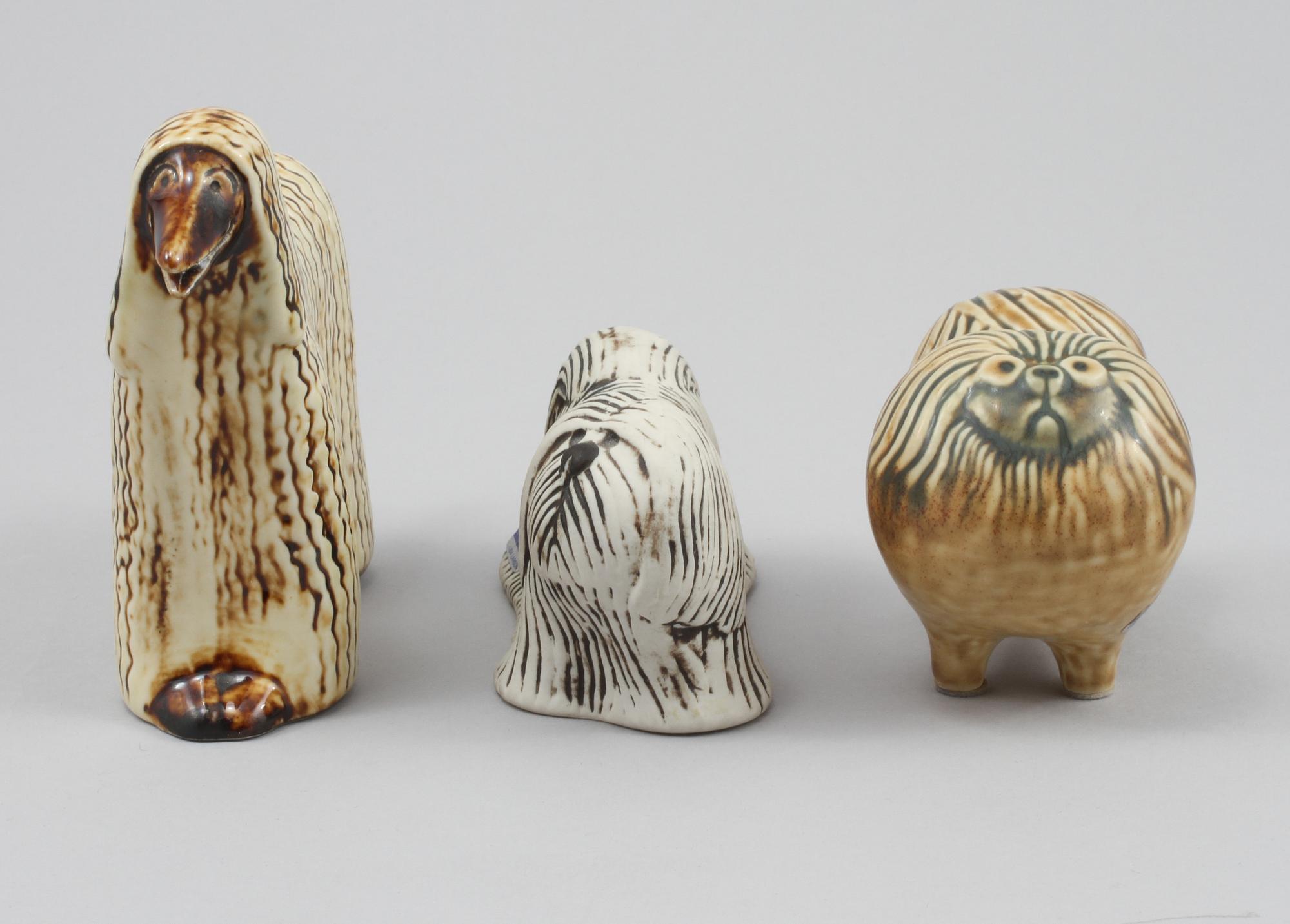 FIGURINER, 3 st, stengods, Lisa Larson, Gustavsberg, 1900-talets andra hälft.