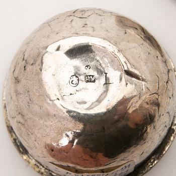 Four beakers, silver, Kristianstad, 18th/19th century.