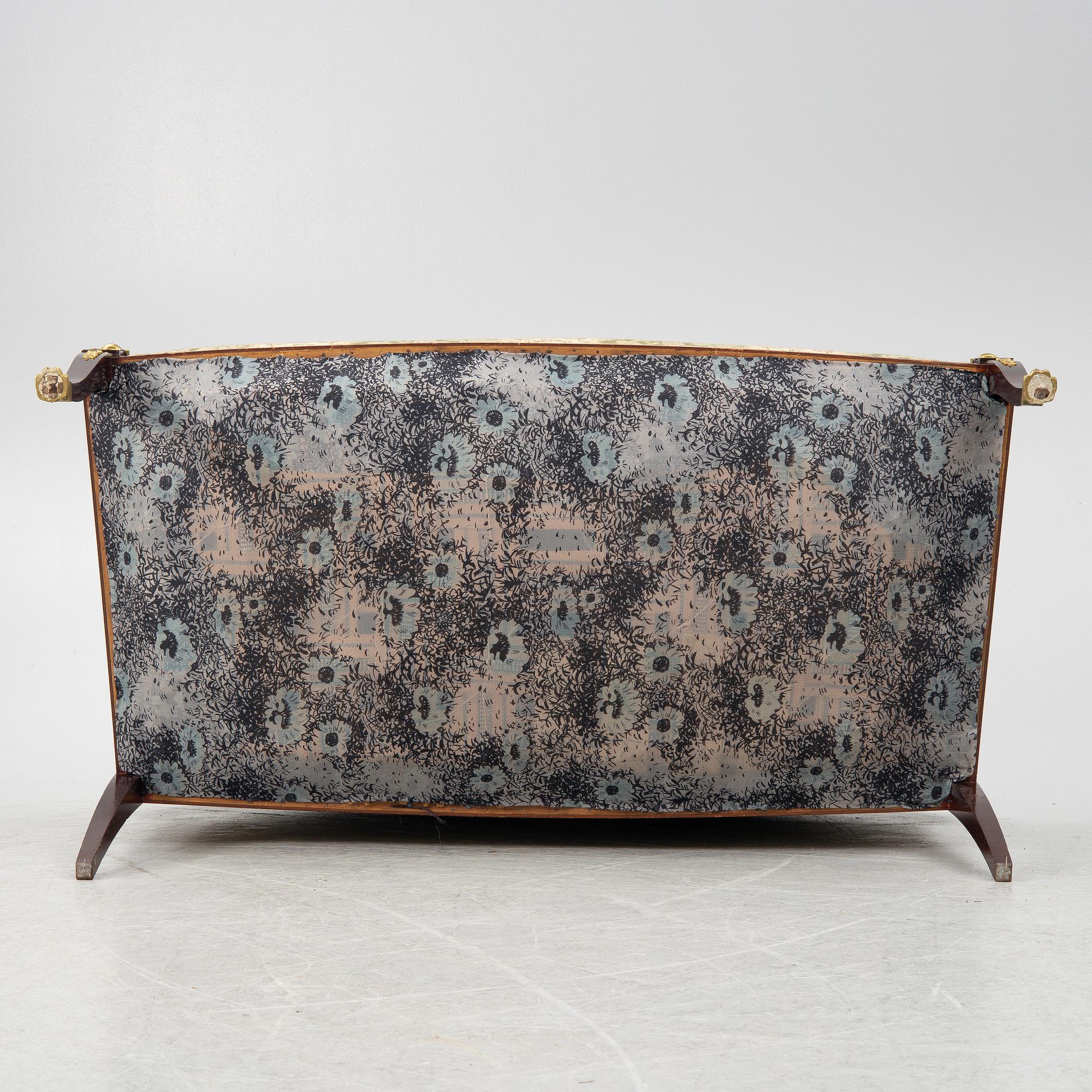 Soffa och 2 fåtöljer, empirestil, 1900-tal.