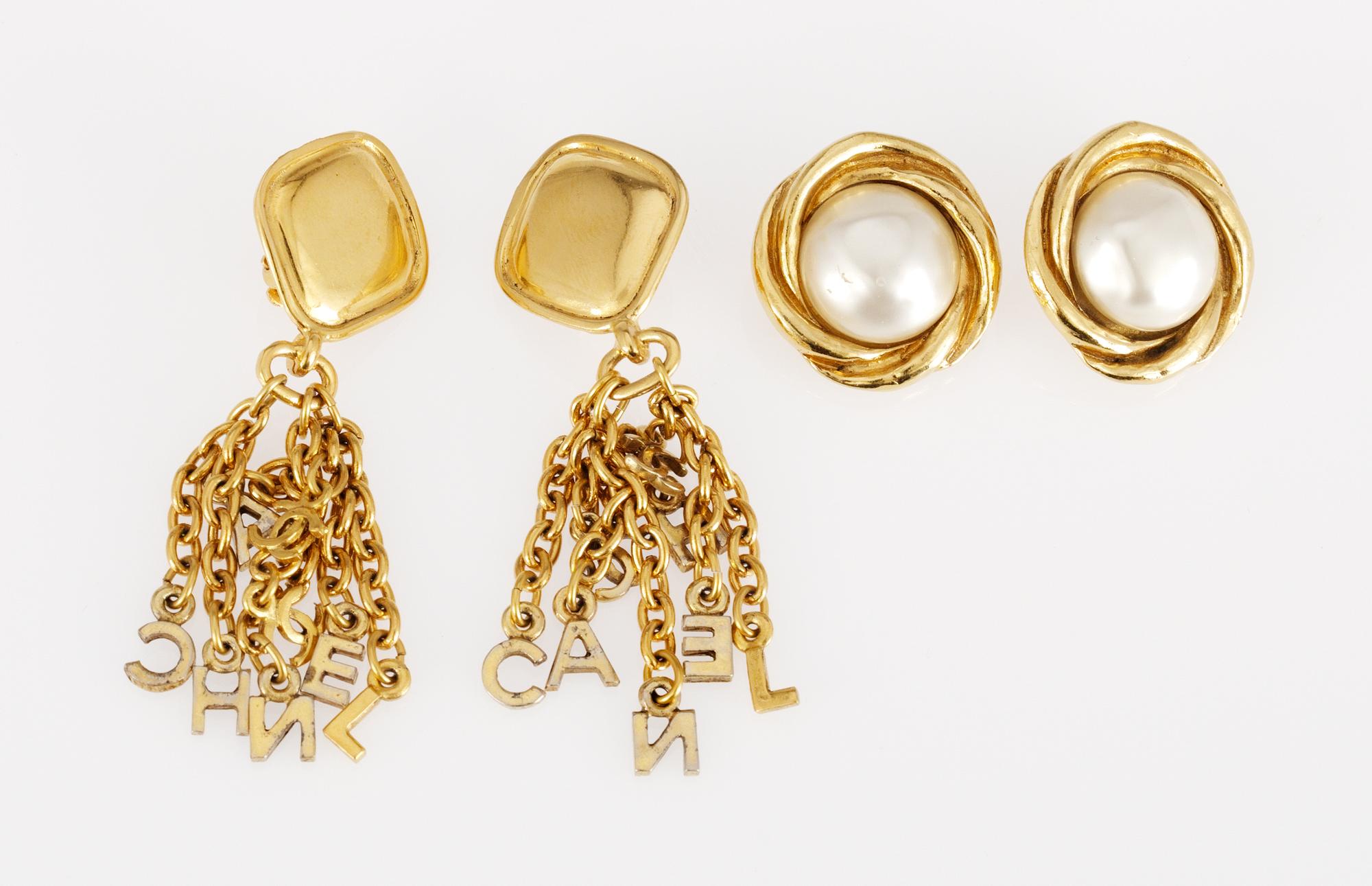 Two pair of Chanel earclips.