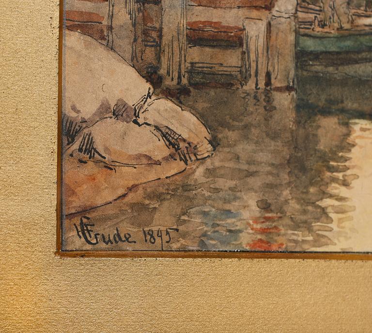 HANS FREDRIK GUDE, akvarell, signerad och daterad 1895.
