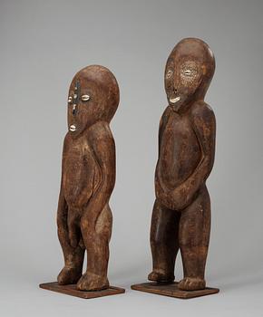 A set of two 20th Century African wood figure.