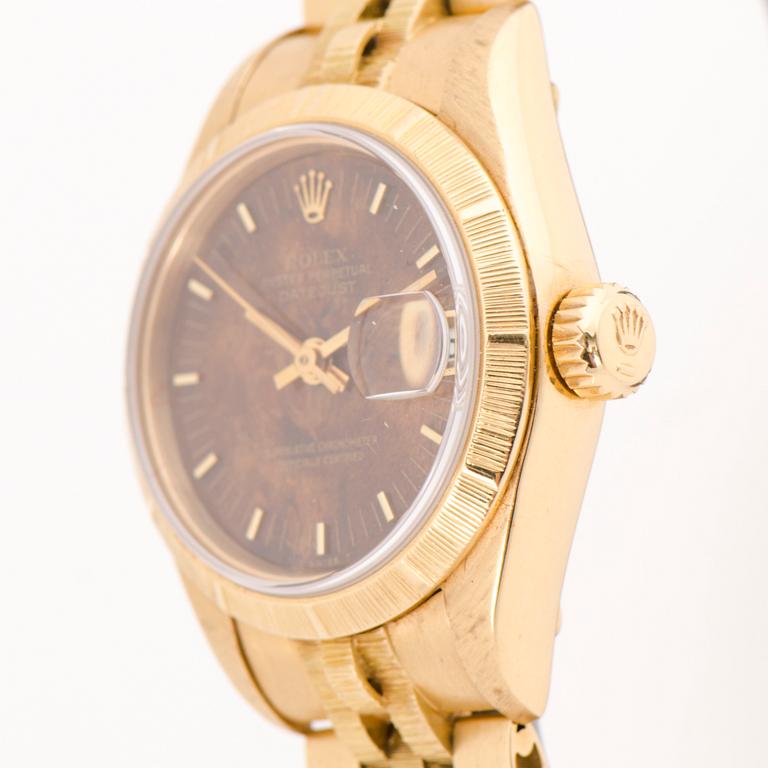 ROLEX, Datejust, 'Wood dial', wristwatch, 26 mm.