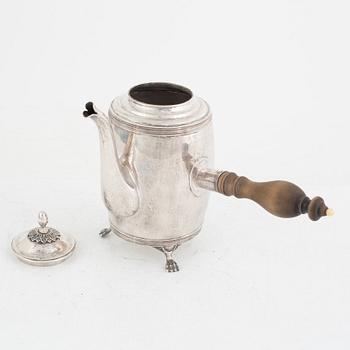 A Swedish Silver Empire Coffee Pot, mark of Gustaf Folcker, Stockholm 1817.