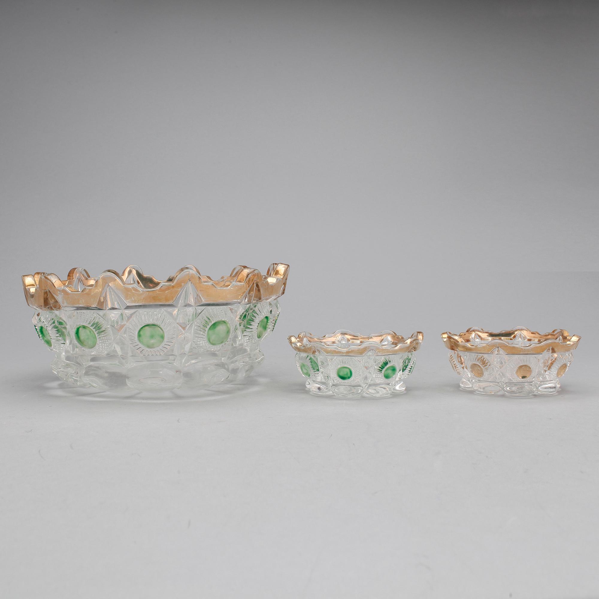 SKÅLAR, 12 st, glas, 1900-tal.