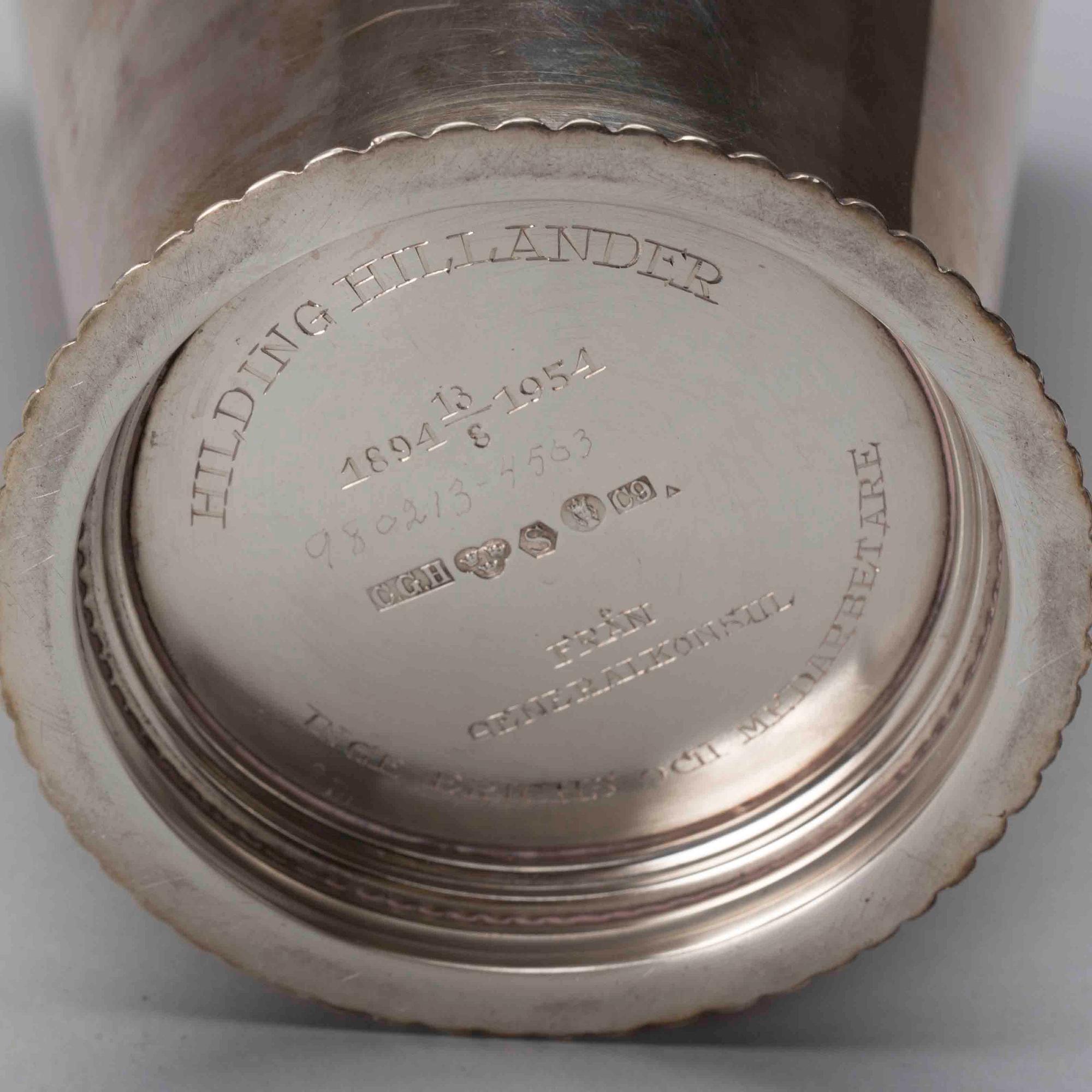 BÄGARE, silver, C.G. Hallberg, Stockholm 1953.