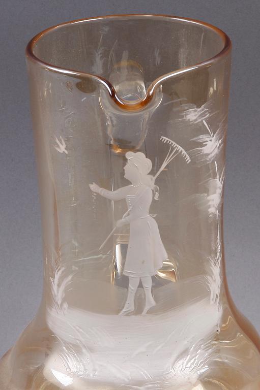 TILLBRINGARE, glas, sk Mary Gregory, omkring 1900.