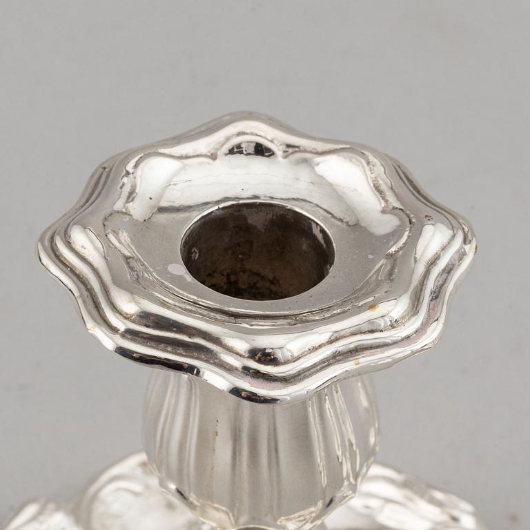 W Pettersson, nattljusstakar, ett par, silver, Åbo 1891.